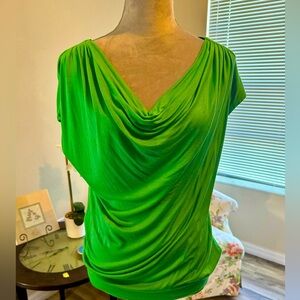 Drape neck Kelly green top by Pleione size Large